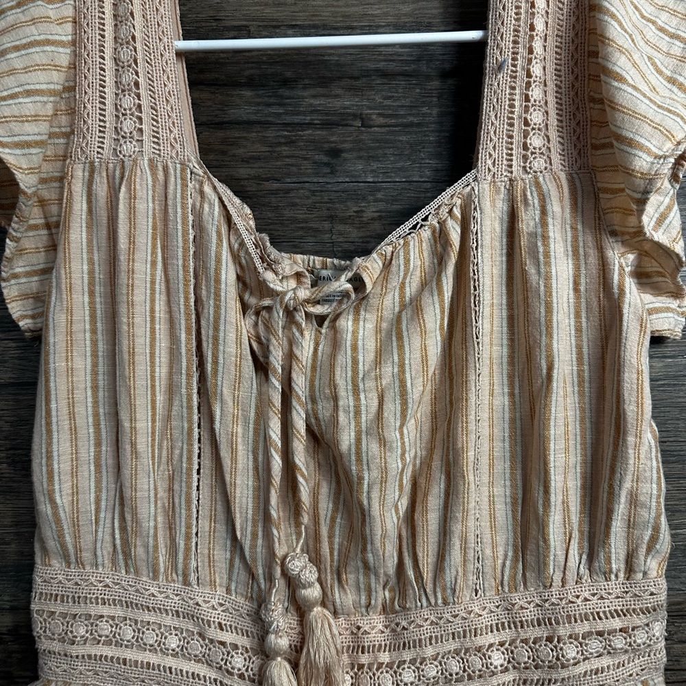 American Eagle Outfitters Beige Striped Jumpsuit - Picture 7 of 7